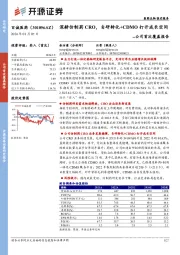 公司首次覆盖报告：深耕仿制药CRO，自研转化+CDMO打开成长空间