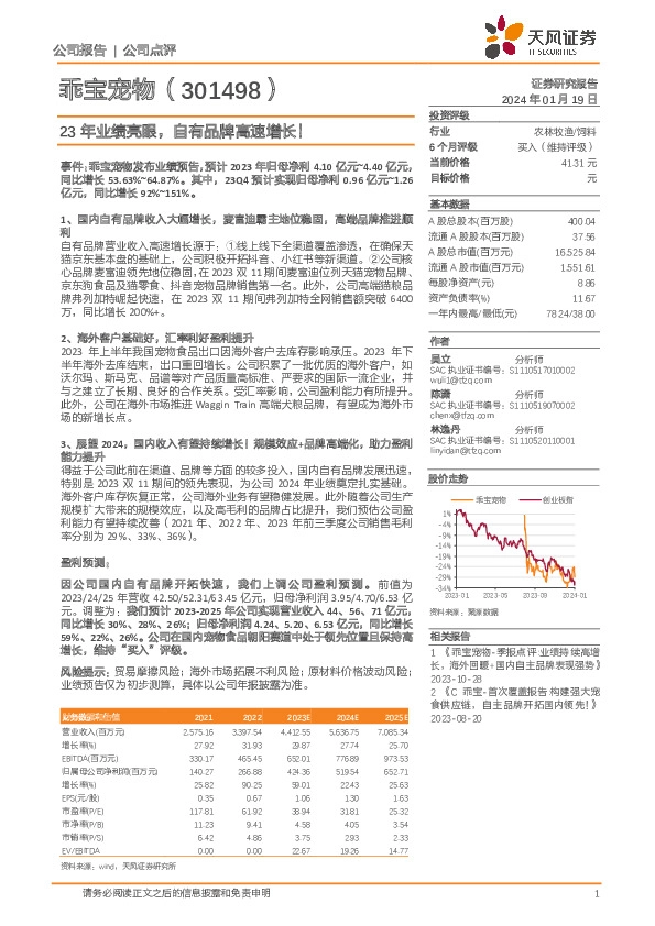 23年业绩亮眼，自有品牌高速增长！