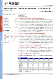 公司首次覆盖报告:创新药与高壁垒制剂齐推进,多元化布局促发展