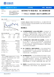 2023年业绩预告点评：稳步推进产品+渠道+服务，Q4业绩增幅显著