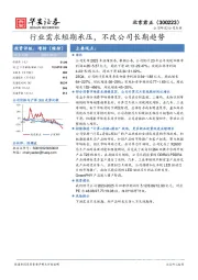 行业需求短期承压，不改公司长期趋势