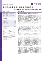 公司动态研究报告:盈利能力显著修复,持续提升品牌价值