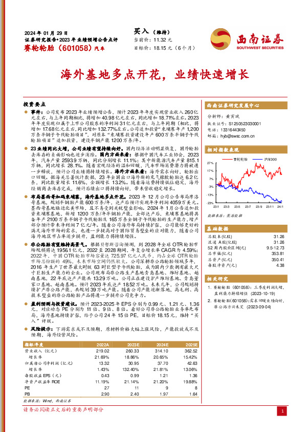 海外基地多点开花，业绩快速增长