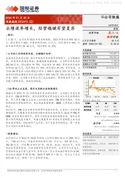 业绩逐季增长,经营稳健有望复苏