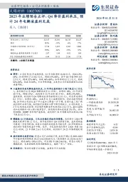 2023年业绩预告点评：Q4降价盈利承压，预计24年电解液盈利见底