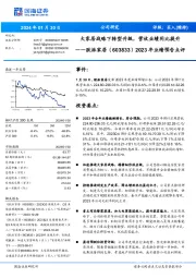 2023年业绩预告点评：大家居战略下转型升级，营收业绩同比提升