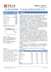 Q4盈利超预期，行业地位稳固深化海外合作