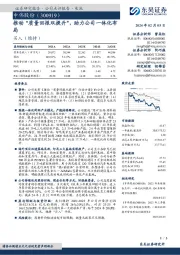 推动“质量回报双提升”，助力公司一体化布局