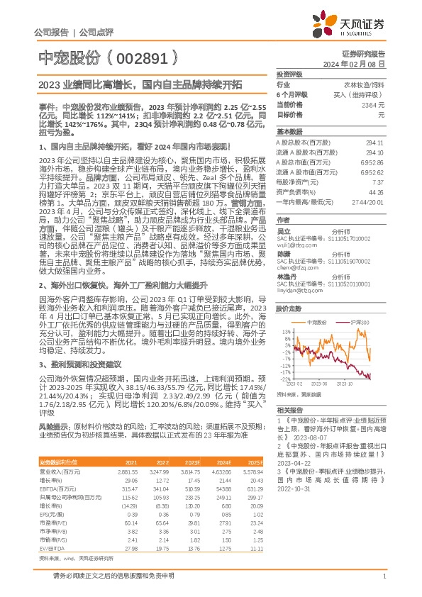 2023业绩同比高增长，国内自主品牌持续开拓