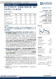 2023年年报点评：发展潜力持续兑现，+境外利息净收入为主要支撑