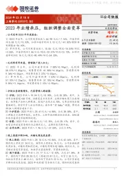 2023年业绩承压，组织调整全面变革