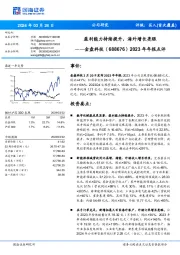 盈利能力持续提升，海外增长亮眼年年报点评2023