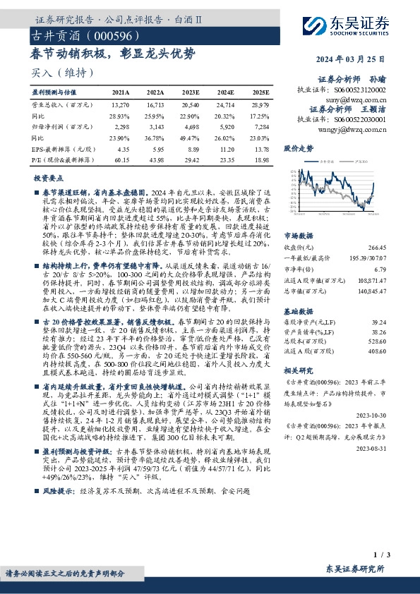 春节动销积极，彰显龙头优势