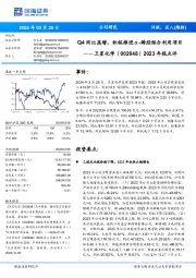 年报点评:Q4同比高增,积极推进α-烯烃综合利用项目