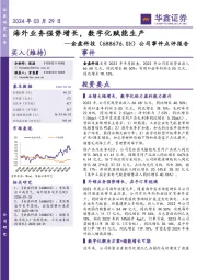 公司事件点评报告:海外业务强势增长,数字化赋能生产