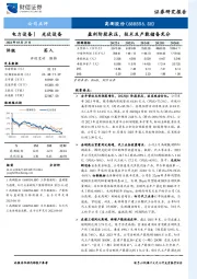 盈利阶段承压，技术及产能储备充分