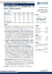 2023年度报告点评:收入利润维持平稳,原料药及中药板块业绩突出