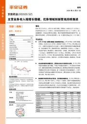 主营业务收入增长稳健,优势领域创新管线持续推进