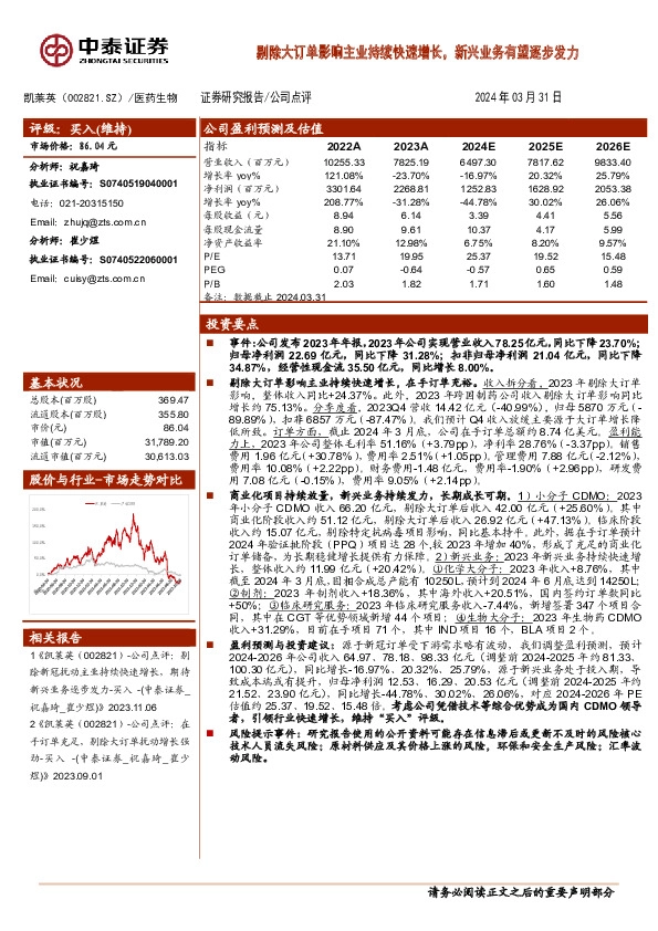 剔除大订单影响主业持续快速增长，新兴业务有望逐步发力