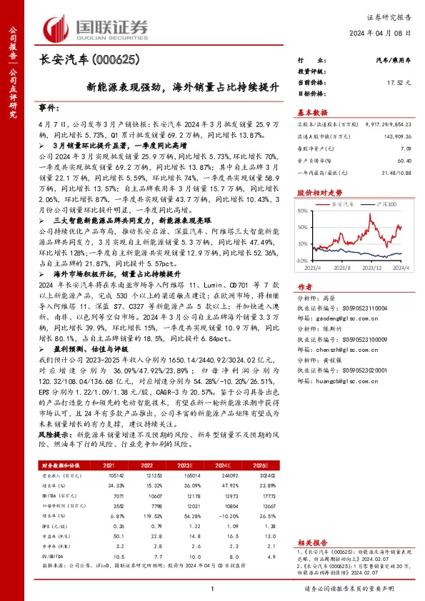 新能源表现强劲，海外销量占比持续提升