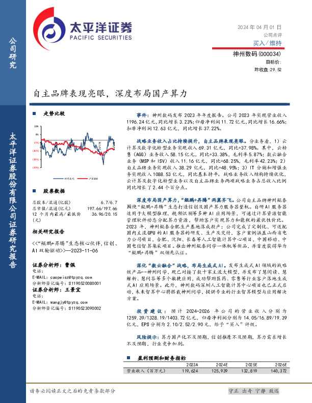 自主品牌表现亮眼，深度布局国产算力