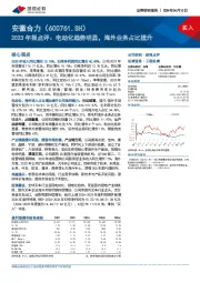 2023年报点评：电动化趋势明显，海外业务占比提升