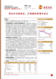 高分红回报股东，扩能提供新增长动力