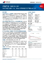 2023年收入减少11%,300mm半导体硅片月产能达45万片