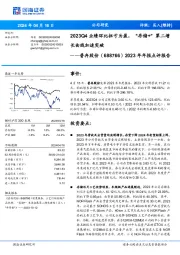 2023年年报点评报告： 2023Q4业绩环比扭亏为盈，“存储+”第二增长曲线加速突破