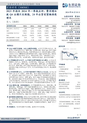 2023年报及2024年一季报点评:费用增加致Q4业绩不及预期,24年出货有望维持高增长