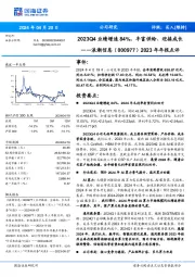 2023年年报点评：2023Q4业绩增速84%，丰富供给、迎接成长