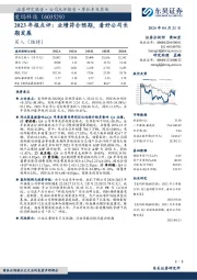 2023年报点评：业绩符合预期，看好公司长期发展