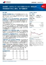 2023年报和2024年一季报点评：净利润保持20%以上增长，资产质量优异