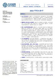 公司年报点评:2023年同比扭亏