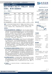 2023年年报与2024年一季报点评：营收稳定增长，新项目进展顺利