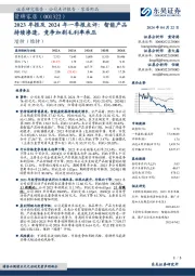2023年报及2024年一季报点评:智能产品持续渗透,竞争加剧毛利率承压