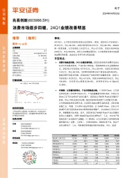 消费市场逐步回暖,24Q1业绩改善明显