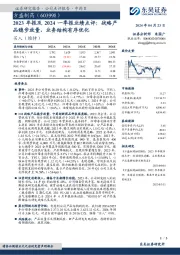 2023年报及2024一季报业绩点评：战略产品稳步放量，业务结构有序优化