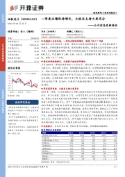公司信息更新报告:一季度业绩保持增长,大股东支持力度充分