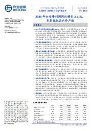 2023年归母净利润同比增长2.41%，布局优化国内外产能