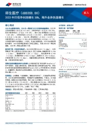 2023年归母净利润增长38%，海外业务快速增长