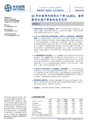 公司年报点评:23年归母净利润同比下滑12.85%,看好新项目投产带来的成长空间