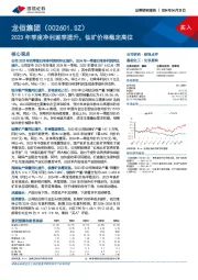2023年季度净利逐季提升,钛矿价格稳定高位