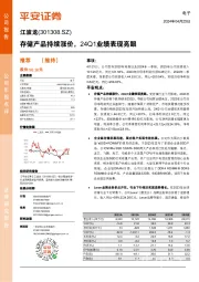 存储产品持续涨价，24Q1业绩表现亮眼