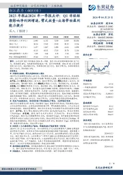 2023年报&2024年一季报点评：Q1非经短期影响净利润增速，臂式放量+出海带动盈利能力提升