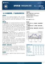 Q1业绩超预期，产品结构持续优化