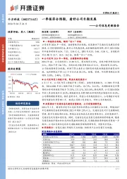 公司信息更新报告:一季报符合预期,看好公司长期发展