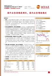 海外业务持续高增长，国内业务增速稳定