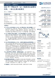 2024年一季报点评:Q1少数股东权益影响利润,一体化支撑后续盈利