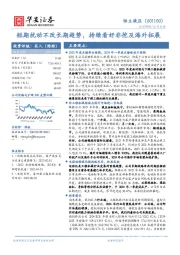 短期扰动不改长期趋势,持续看好非挖及海外拓展